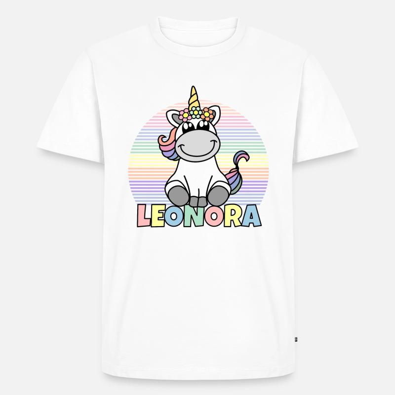 Leonora Einhorn Name - Männer Premium Bio T-Shirt - Weiß