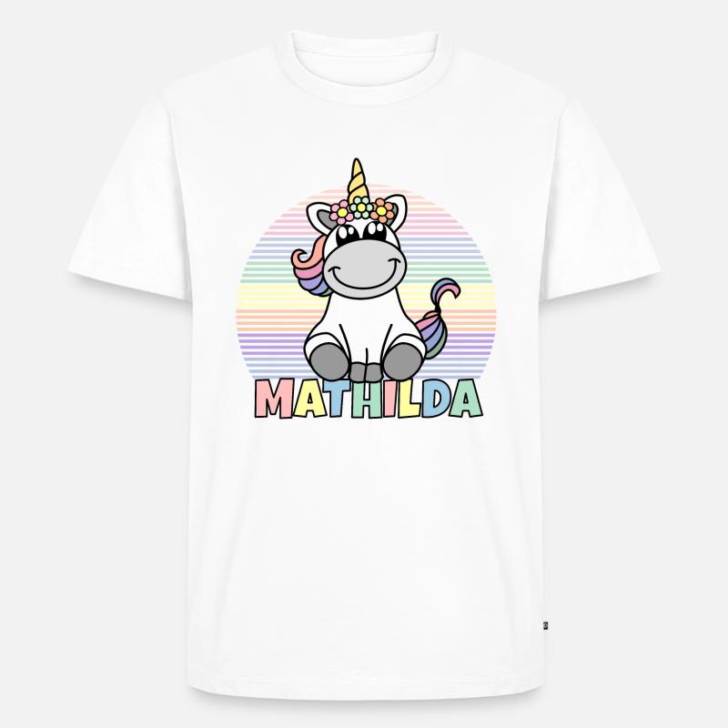 Mathilda Einhorn Name - Männer Premium Bio T-Shirt - Weiß