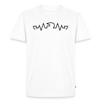 Rythme Cardiaque Casque de motards et bikers - T-shirt Premium bio Homme - blanc - Devant - Nico (187cm)