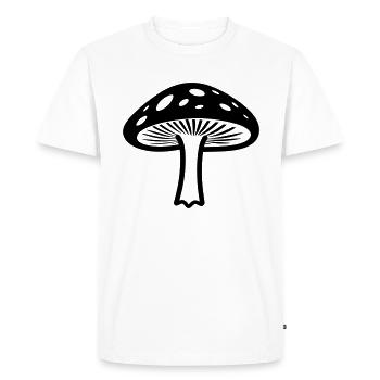 mushroom - Men's Premium Organic T-Shirt - white - Front - Nico (187cm)