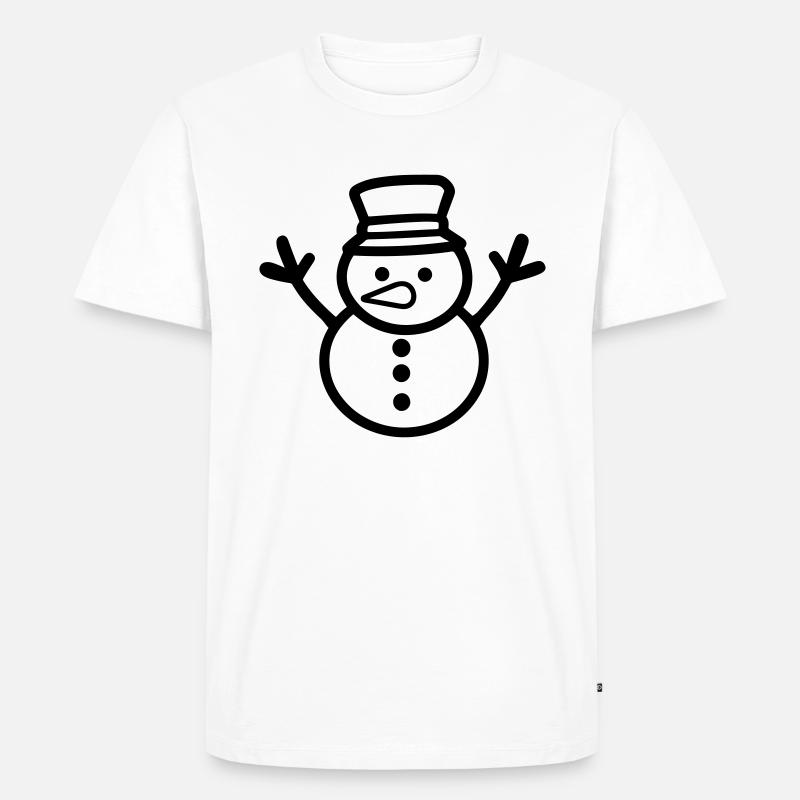 Schneemann - Männer Premium Bio T-Shirt - Weiß
