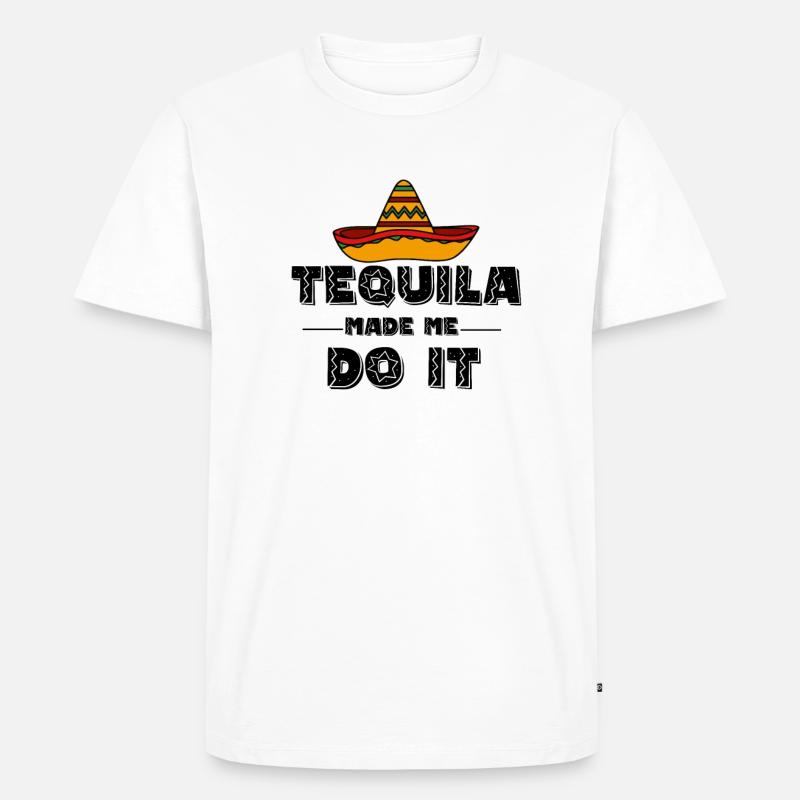 Tequila controls me - Männer Premium Bio T-Shirt - Weiß