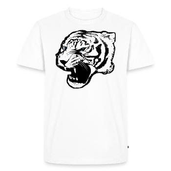 Tigerkopf TigerAuge Tiger Chat Prédateur Afrique - T-shirt Premium bio Homme - blanc - Devant - Nico (187cm)