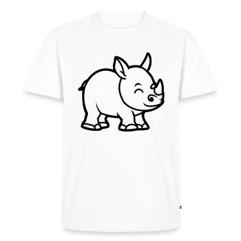 Rhinoceros - Men's Premium Organic T-Shirt - white - Front - Nico (187cm)