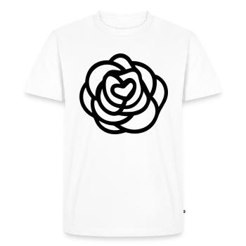 Pink Flower - Men's Premium Organic T-Shirt - white - Front - Nico (187cm)