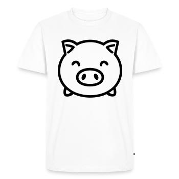 pig - Men's Premium Organic T-Shirt - white - Front - Nico (187cm)