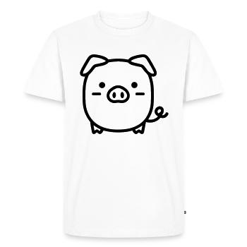 pig - Men's Premium Organic T-Shirt - white - Front - Nico (187cm)