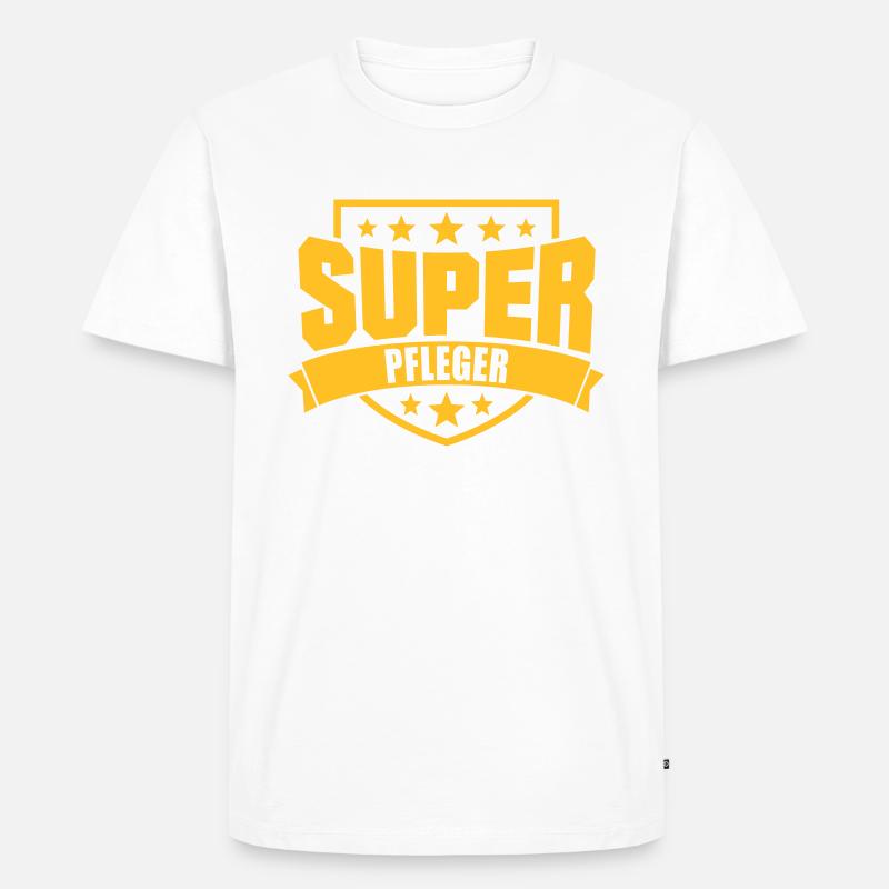 Super Pfleger - Männer Premium Bio T-Shirt - Weiß
