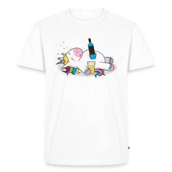 Drunk unicorn unicorn with alcohol - Men's Premium Organic T-Shirt - white - Front - Nico (187cm)