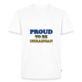 Fier d’être ukrainien Ukraine Pride Kiev - T-shirt Premium bio Homme - blanc - Devant - Nico (187cm)