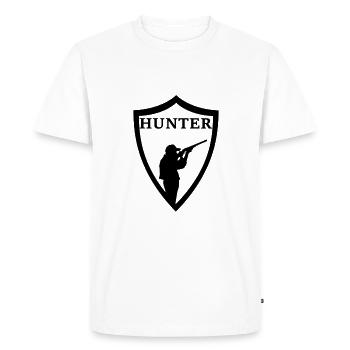 Hunter Badge Hunter Hunting - Men's Premium Organic T-Shirt - white - Front - Nico (187cm)
