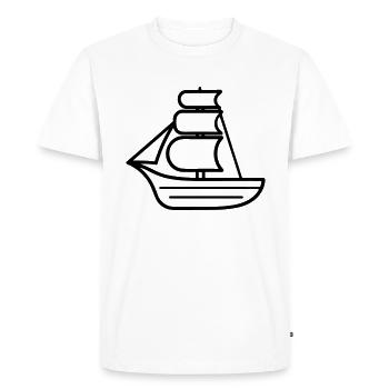 Bateau pirate - T-shirt Premium bio Homme - blanc - Devant - Nico (187cm)