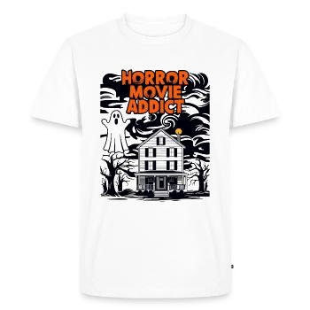 Horror Movie Ghost Illustration - Men's Premium Organic T-Shirt - white - Front - Nico (187cm)