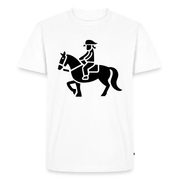 cavalière cheval cavalier - T-shirt Premium bio Homme - blanc - Devant - Nico (187cm)