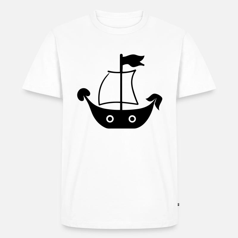 Piratenschiff - Männer Premium Bio T-Shirt - Weiß