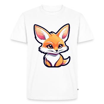 Dessin de Fennec renard du désert - T-shirt Premium bio Homme - blanc - Devant - Nico (187cm)
