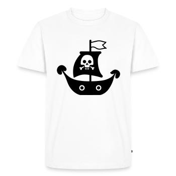 Bateau pirate - T-shirt Premium bio Homme - blanc - Devant - Nico (187cm)
