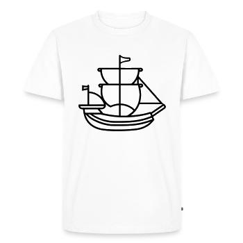 Bateau pirate - T-shirt Premium bio Homme - blanc - Devant - Nico (187cm)