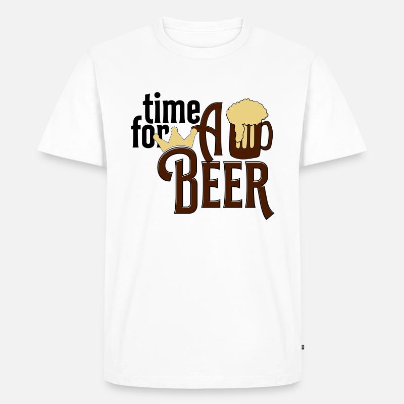 Bier - Männer Premium Bio T-Shirt - Weiß