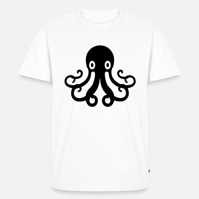 Krake - Männer Premium Bio T-Shirt - Weiß