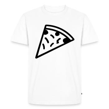 Pizza slice - Men's Premium Organic T-Shirt - white - Front - Nico (187cm)