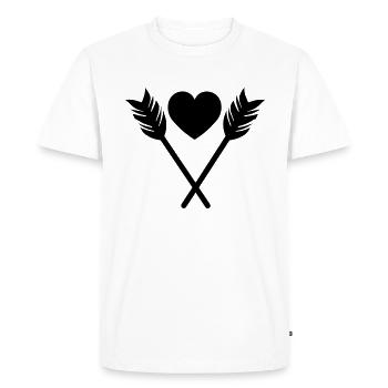 Flèche coeur - T-shirt Premium bio Homme - blanc - Devant - Nico (187cm)