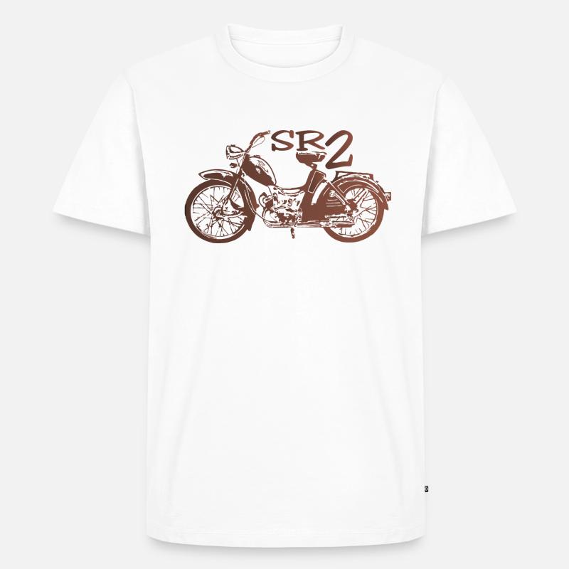 Simson SR2 rubinrot - Männer Premium Bio T-Shirt - Weiß