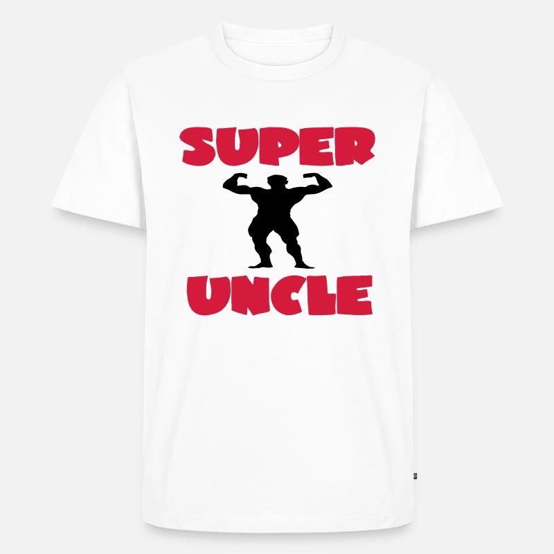 Super uncle - Männer Premium Bio T-Shirt - Weiß