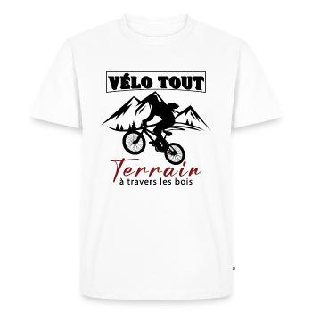 Vélo tout terrain à travers les bois - T-shirt Premium bio Homme - blanc - Devant - Nico (187cm)