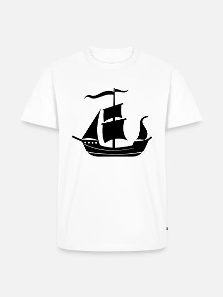 pirate ship - Men's Premium Organic T-Shirt - white