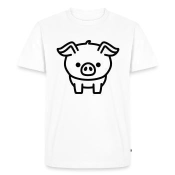 pig - Men's Premium Organic T-Shirt - white - Front - Nico (187cm)