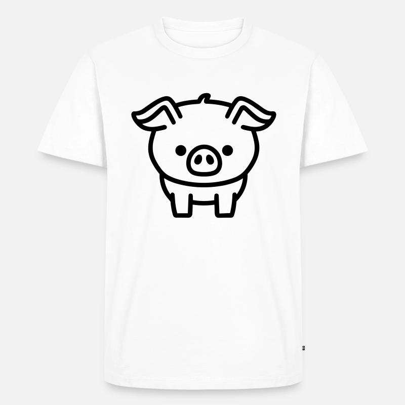 Schwein - Männer Premium Bio T-Shirt - Weiß