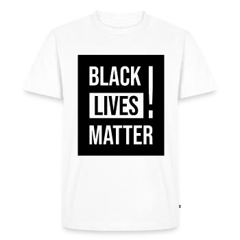 Chemise design Black Lives Matter - T-shirt Premium bio Homme - blanc - Devant - Nico (187cm)