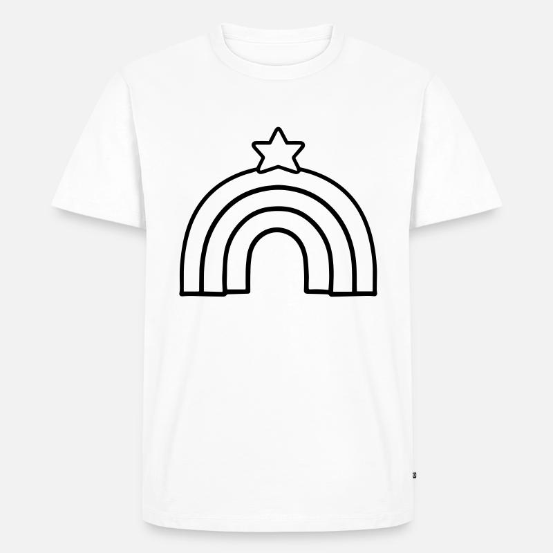 Regenbogen - Männer Premium Bio T-Shirt - Weiß