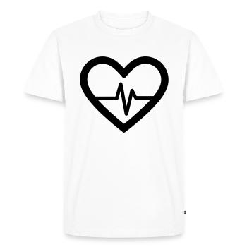 battement de coeur - T-shirt Premium bio Homme - blanc - Devant - Nico (187cm)