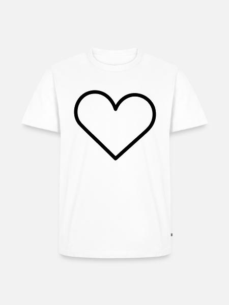 Herz - Männer Premium Bio T-Shirt - Weiß