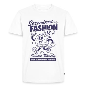 Mode d’occasion - Style durable - T-shirt Premium bio Homme - blanc - Devant - Nico (187cm)