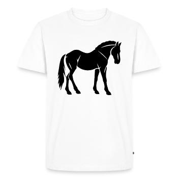 Cheval - T-shirt Premium bio Homme - blanc - Devant - Nico (187cm)