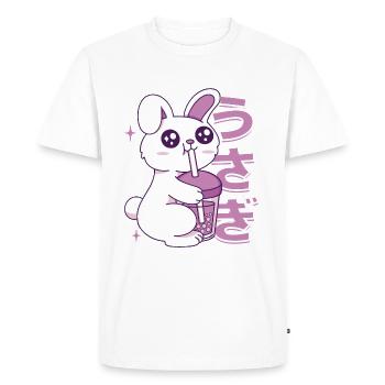 Kawaii Bunny Bubble Tea - Men's Premium Organic T-Shirt - white - Front - Nico (187cm)