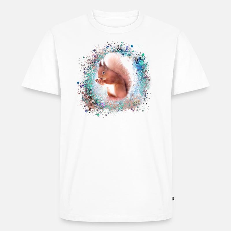 eichhörnchen, braun, malerei, graffiti, hörnchen - Männer Premium Bio T-Shirt - Weiß