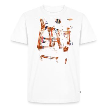 motif, graffiti, coloré, peinture, art, orange - T-shirt Premium bio Homme - blanc - Devant - Nico (187cm)