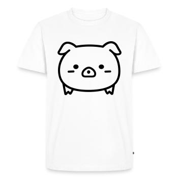pig - Men's Premium Organic T-Shirt - white - Front - Nico (187cm)