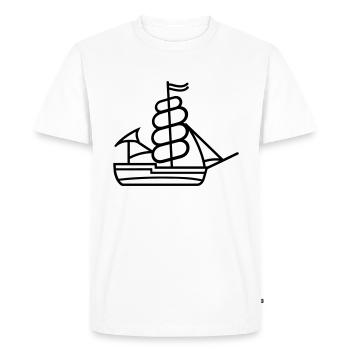 Bateau pirate - T-shirt Premium bio Homme - blanc - Devant - Nico (187cm)