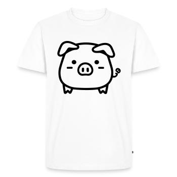 pig - Men's Premium Organic T-Shirt - white - Front - Nico (187cm)