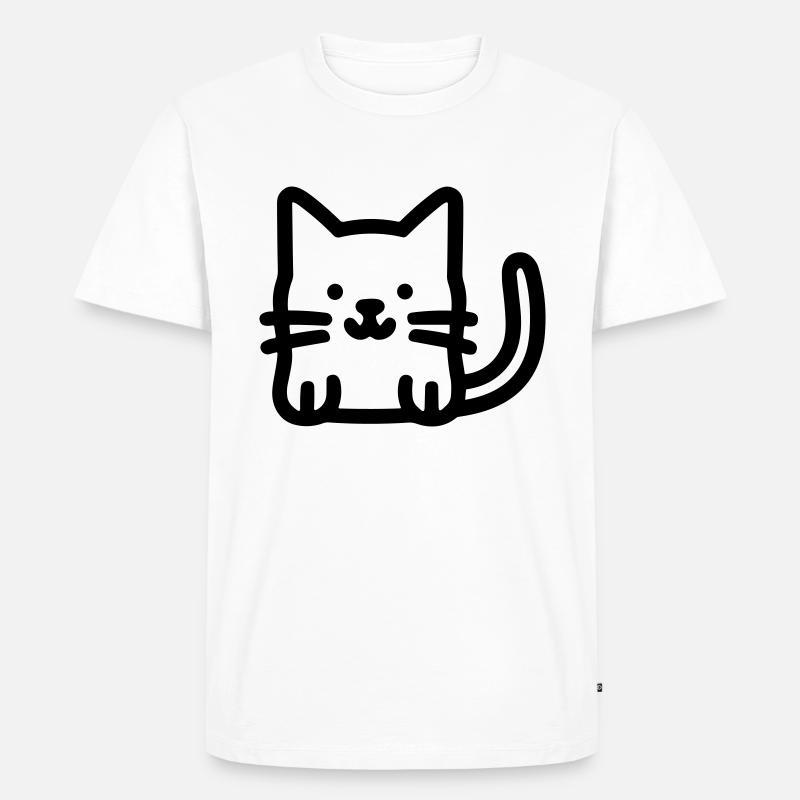 Katze - Männer Premium Bio T-Shirt - Weiß