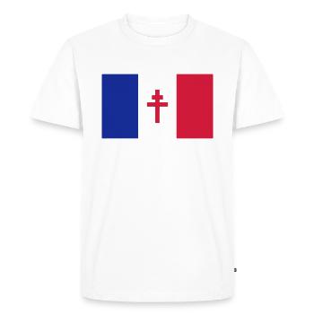 France libre - T-shirt Premium bio Homme - blanc - Devant - Nico (187cm)