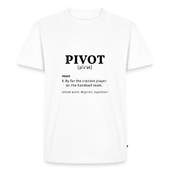 Pivot Position Funny Dictionary Handball Team - Men's Premium Organic T-Shirt - white - Front - Nico (187cm)
