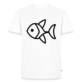 fish - Men's Premium Organic T-Shirt - white - Front - Nico (187cm)