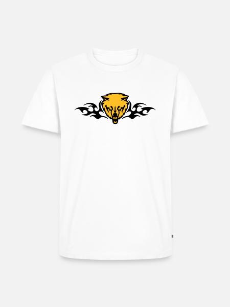 wolf in flames - Men's Premium Organic T-Shirt - white