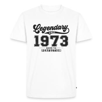 Legendary since 1973 Vintage Birthday Gift - Men's Premium Organic T-Shirt - white - Front - Nico (187cm)